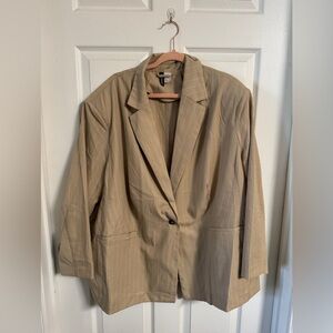 H&M Beige Pinstripe Women's Blazer